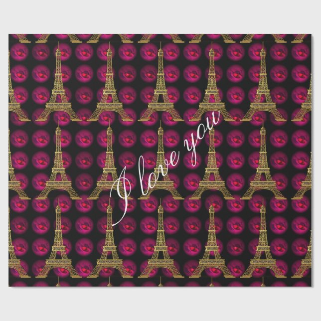 Papel De Regalo Personalizar elegante de Villa Caliente de París (Superficie plana)