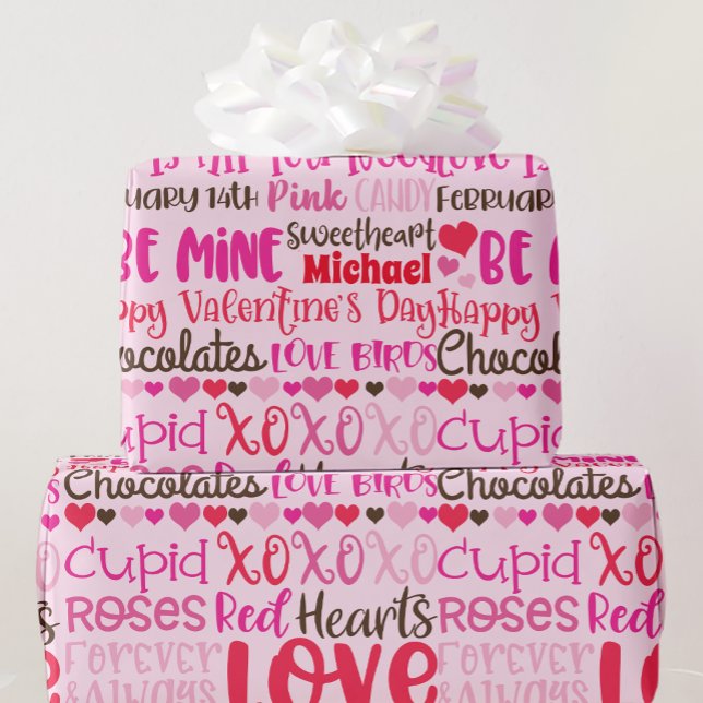 Papel De Regalo Personalizar la guerra de los corazones rosados ro (Subido por el creador)