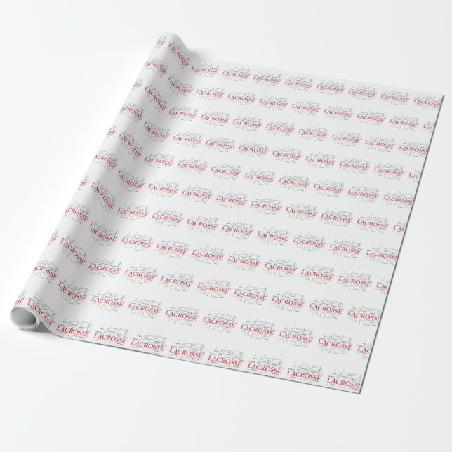 Papel De Regalo Personalizar Nombre Lacrosse Coach Gracias Palabra (Desenrollado)