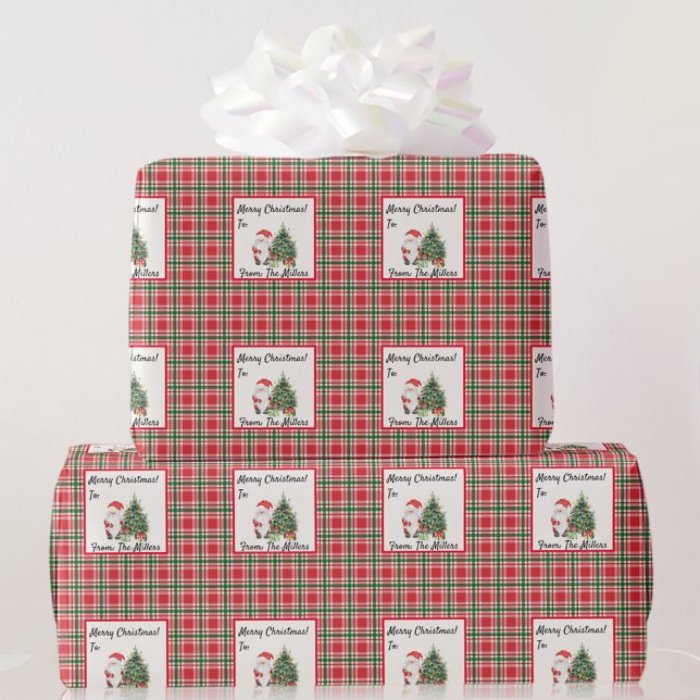 Papel De Regalo Personalizar nombres Navidades Red & Geen Plaid Sa (Subido por el creador)