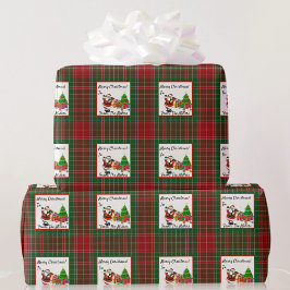 Papel De Regalo Personalizar nombres Navidades rojo y verde