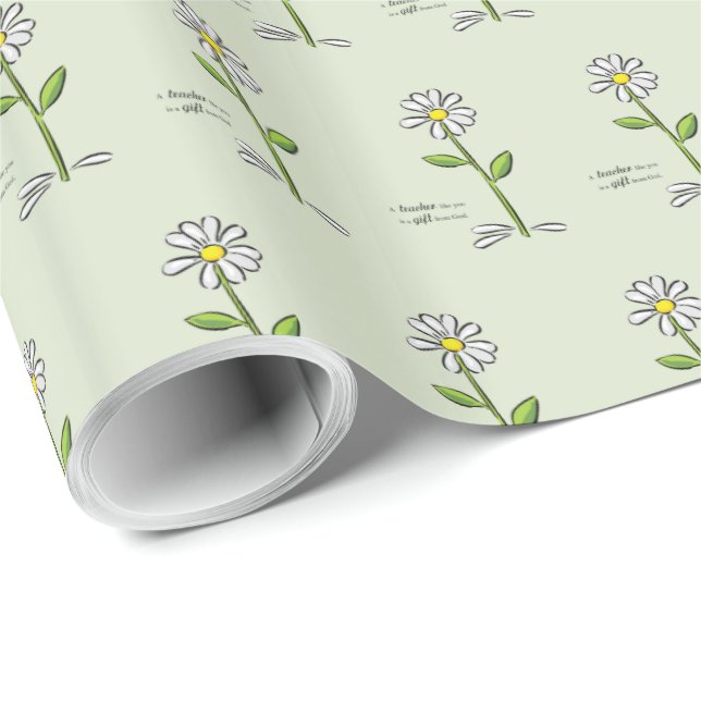 Papel De Regalo Personalizar, profesores gracias, flor religiosa (Esquina del rollo)