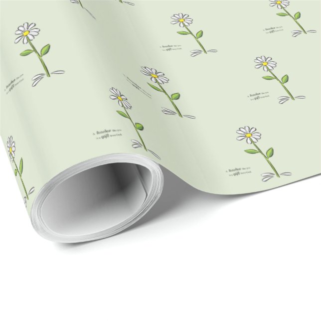 Papel De Regalo Personalizar, profesores gracias, flor religiosa (Esquina del rollo)