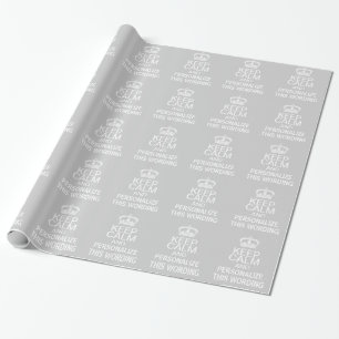 Papel De Regalo Personalize guarda blanco gris tranquilo