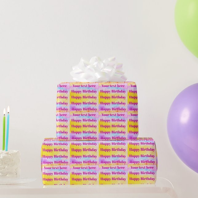 Papel De Regalo Personalize Happy Birthday Wrapping Paper (Regalos de fiesta)