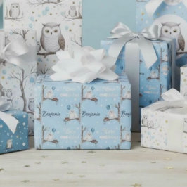 Papel De Regalo Personalize Snowy Owl Winter Onederland Birthday