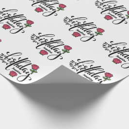 Papel De Regalo Personalized Birthday Pink Rose 