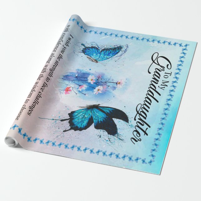 Papel De Regalo Personalized Blanket Butterfly To My Granddaughter (Desenrollado)