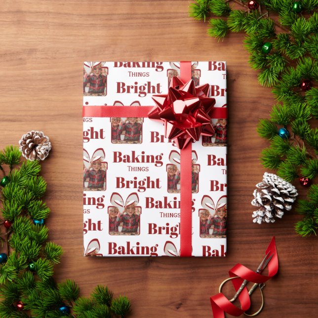 Papel De Regalo Personalized Christmas Baking Photo  (Regalo de vacaciones)