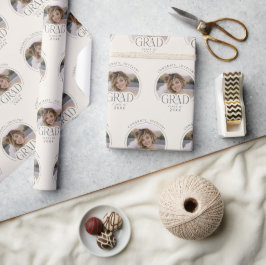Papel De Regalo Personalized Cream Class of 2026 Photo Grad 