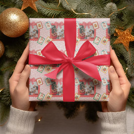 Papel De Regalo Personalized Cute Christmas Photo Collage 