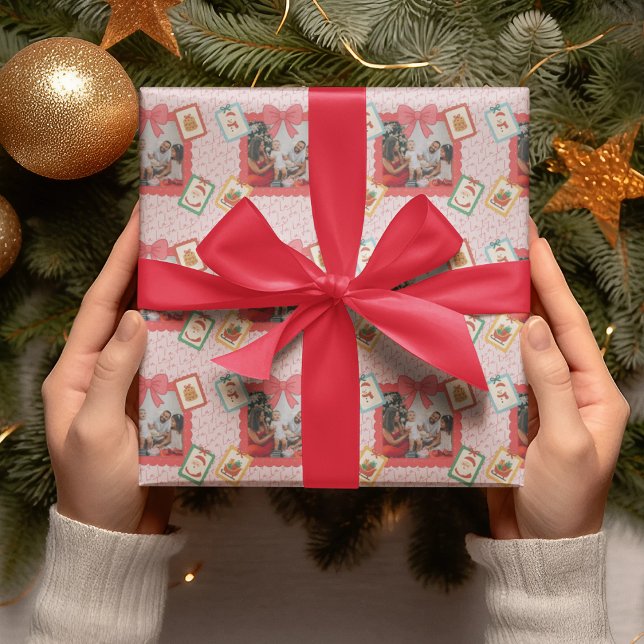 Papel De Regalo Personalized Cute Christmas Photo Collage  (Subido por el creador)