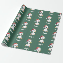 Papel De Regalo Personalized Cute Festive Christmas Goose Duck