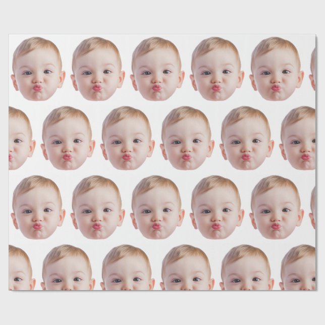 Papel De Regalo Personalized Face Print Custom Photo Gift  (Superficie plana)