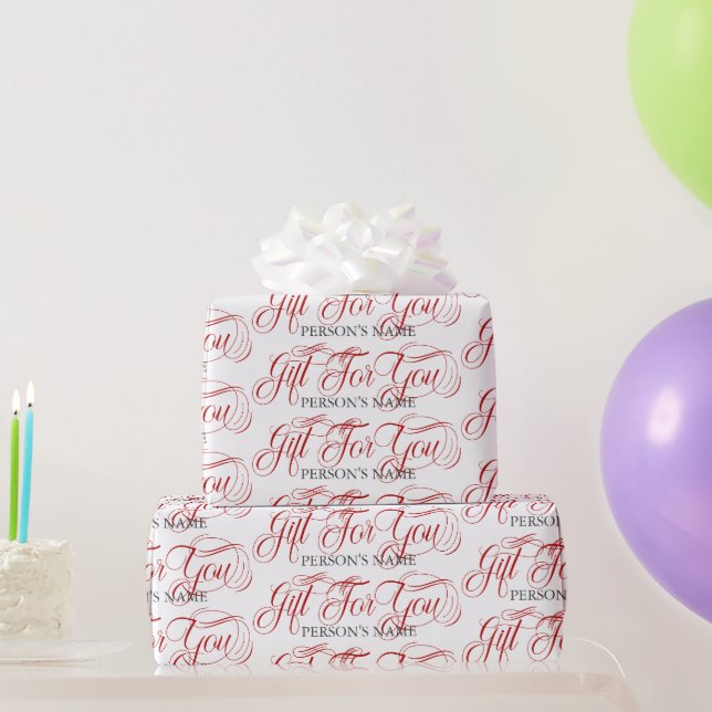 Papel De Regalo Personalized Gift For You Retro Typography Pattern (Regalos de fiesta)