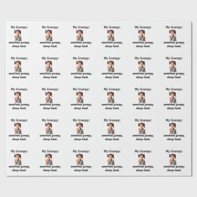 Papel De Regalo Personalized Granddaughter Grandpa Photo  (Superficie plana)