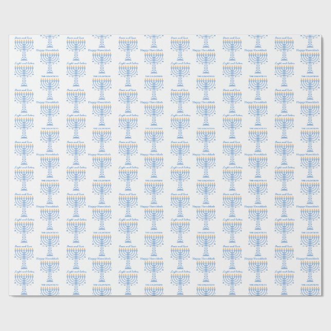 Papel De Regalo Personalized Hannukah wrapping paper (Superficie plana)