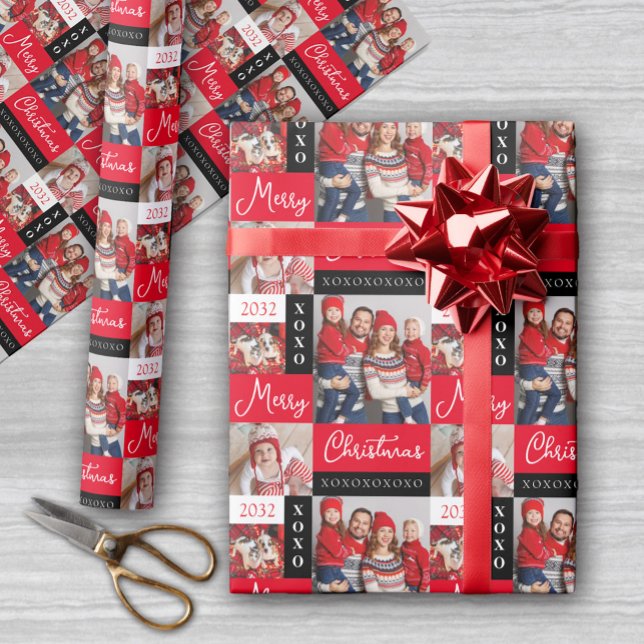 Papel De Regalo Personalized Holiday Photo Collage Wrapping Paper (Subido por el creador)