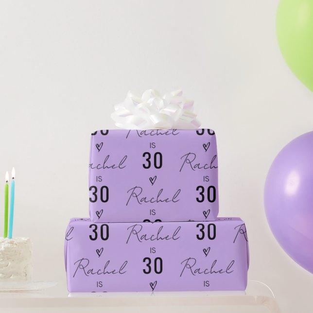 Papel De Regalo Personalized Name 10th 15th 20th 30 Birthday Gift (Regalos de fiesta)