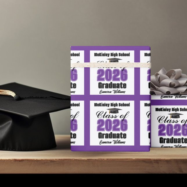 Papel De Regalo Personalized Purple Class of 2026 Graduation (Subido por el creador)