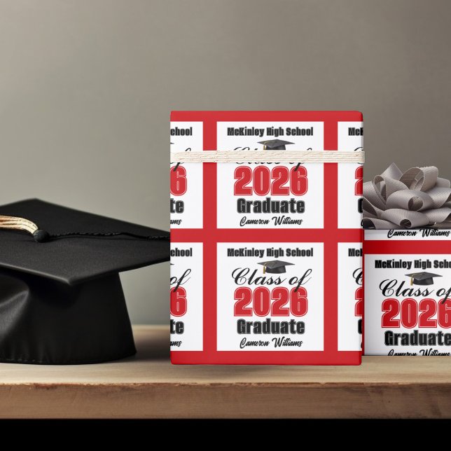 Papel De Regalo Personalized Red Class of 2026 Graduation (Subido por el creador)