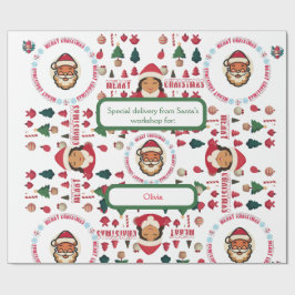 Papel De Regalo Personalized Santa's Workshop Christmas Gift Wrap