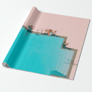Papel De Regalo Personas al lado del ilustracion de la piscina