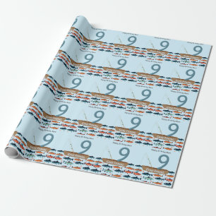 Papel De Regalo Pesca 9.º cumpleaños