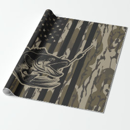 Papel De Regalo Pesca de Bass Fisher Camo Bandera Bottomland Camo