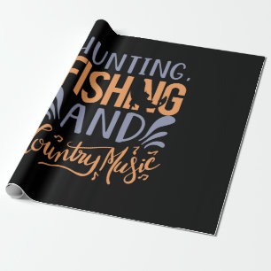 Papel De Regalo Pesca De La Caza De Arte Pesca Y Música De País