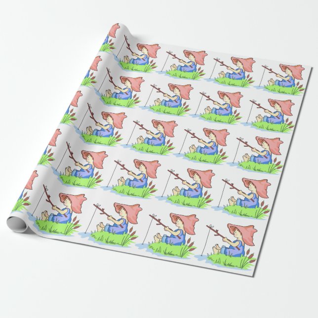 Papel De Regalo Pesca de niños (Desenrollado)