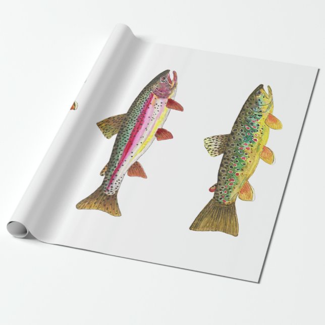 Papel De Regalo Pesca de trucha (Desenrollado)