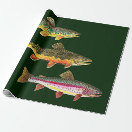 Papel De Regalo Pesca de trucha - Brook, Brown, Rainbow