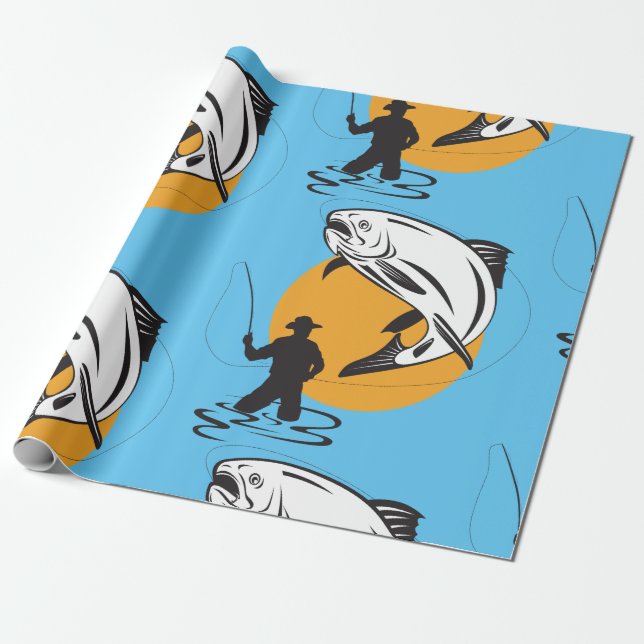 Papel De Regalo Pesca de truchas (Desenrollado)