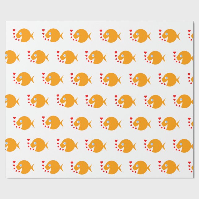 Papel De Regalo Pesca dorada Personalizado de natación con natació (Superficie plana)