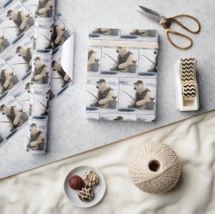 Papel De Regalo Pesca en el hielo del oso polar