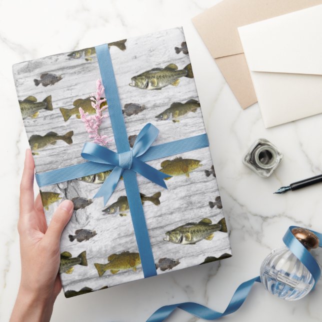 Papel De Regalo Pesca temática Walleye Bass Crappie Angler Hombres (Regalar)