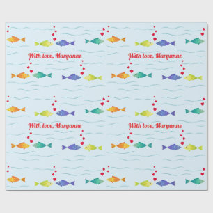 Papel De Regalo Pescado de amor lindo en el océano