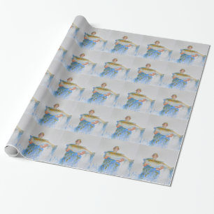 Papel De Regalo Pescador acuarela pintura regalo de pesca para él