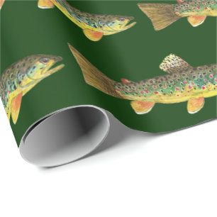 Papel De Regalo Pescador de Angler de trucha marrón