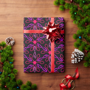 Papel De Regalo Pescadores rosados y Pescado Púrpura