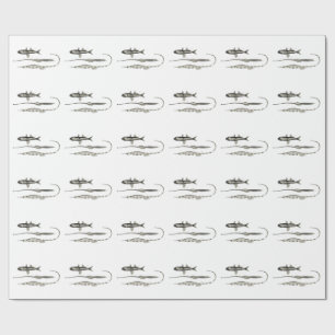 Papel De Regalo Pescados de la ciencia NZ del vintage - pescados