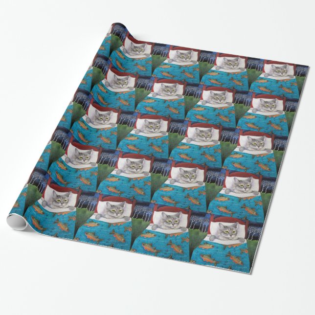 Papel De Regalo pescados del gato (Desenrollado)