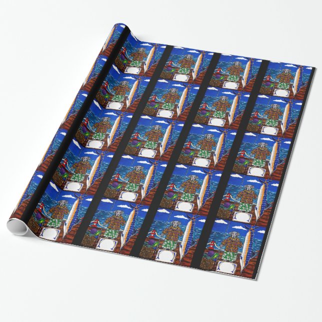 Papel De Regalo Pescando Marlin Weimaraner (Desenrollado)