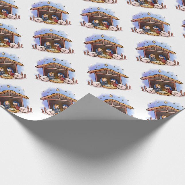 Papel De Regalo Pesebre de Navidad (Esquina)