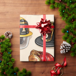 Papel De Regalo Pet helmet pattern fire station wrap