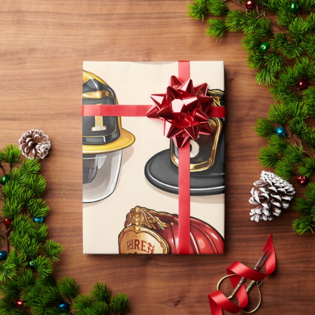 Papel De Regalo Pet helmet pattern fire station wrap (Regalo de vacaciones)