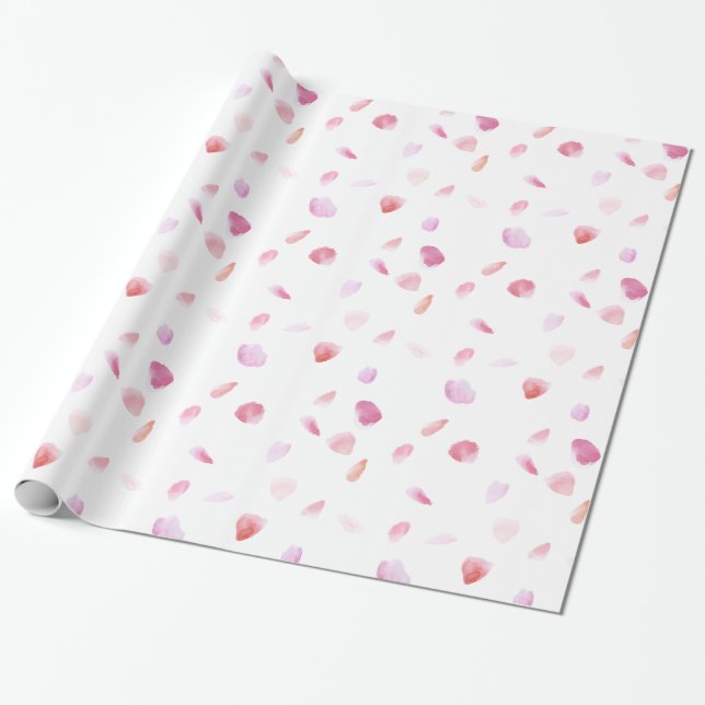 Papel De Regalo Petales de Rosa románticos (Desenrollado)