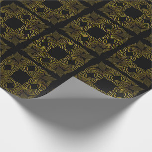 Papel De Regalo pétalo de flor de línea dorada