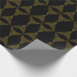 Papel De Regalo pétalo de flor de línea dorada